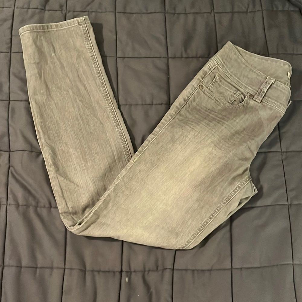 CAbi skinny boot cut gray jeans, size 8